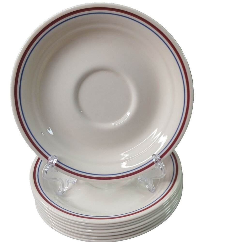 Corelle Abundance 8 Saucers - NO CUPS / MUGS- Fruit Rimmed Pattern Preowned